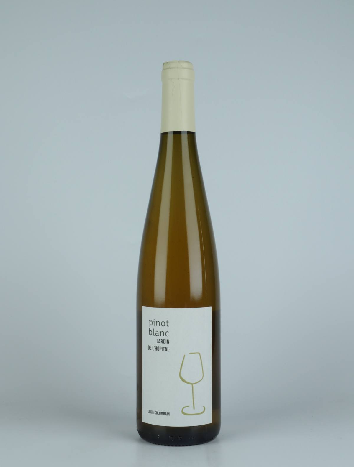 A bottle 2020 Pinot Blanc - Jardin de l'Hôpital White wine from Lucie Colombain, Alsace in France