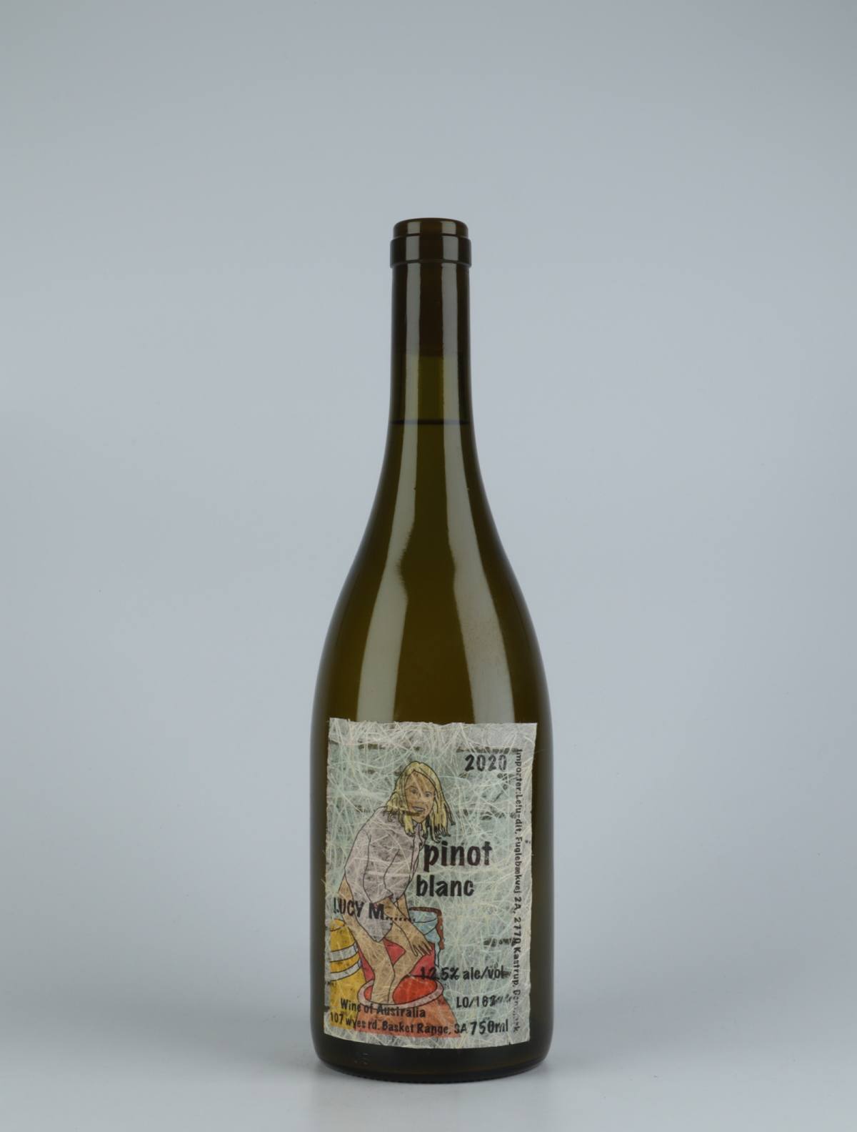 A bottle 2020 Pinot Blanc White wine from Lucy Margaux, Adelaide Hills in Australia