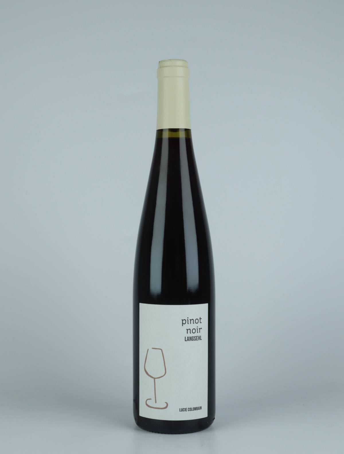 A bottle 2020 Pinot Noir - Langsehl Red wine from Lucie Colombain, Alsace in France