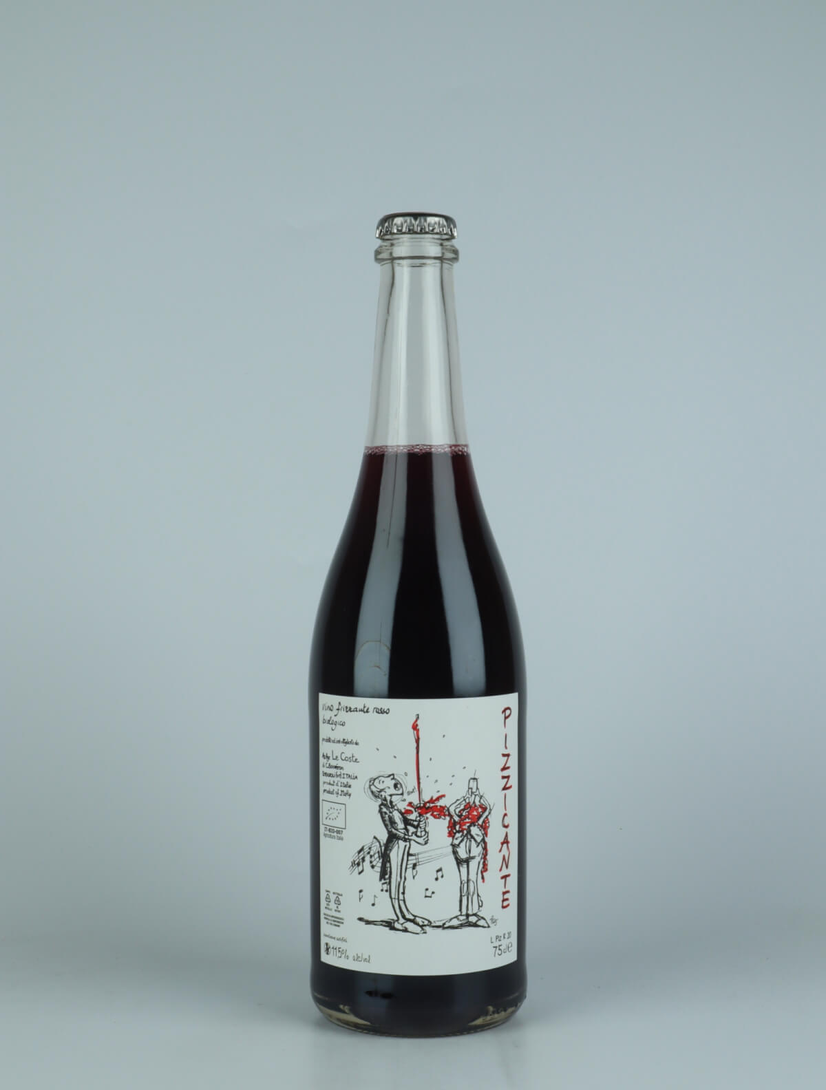 En flaske 2020 Pizzicante Rosso Mousserende fra Le Coste, Lazio i Italien