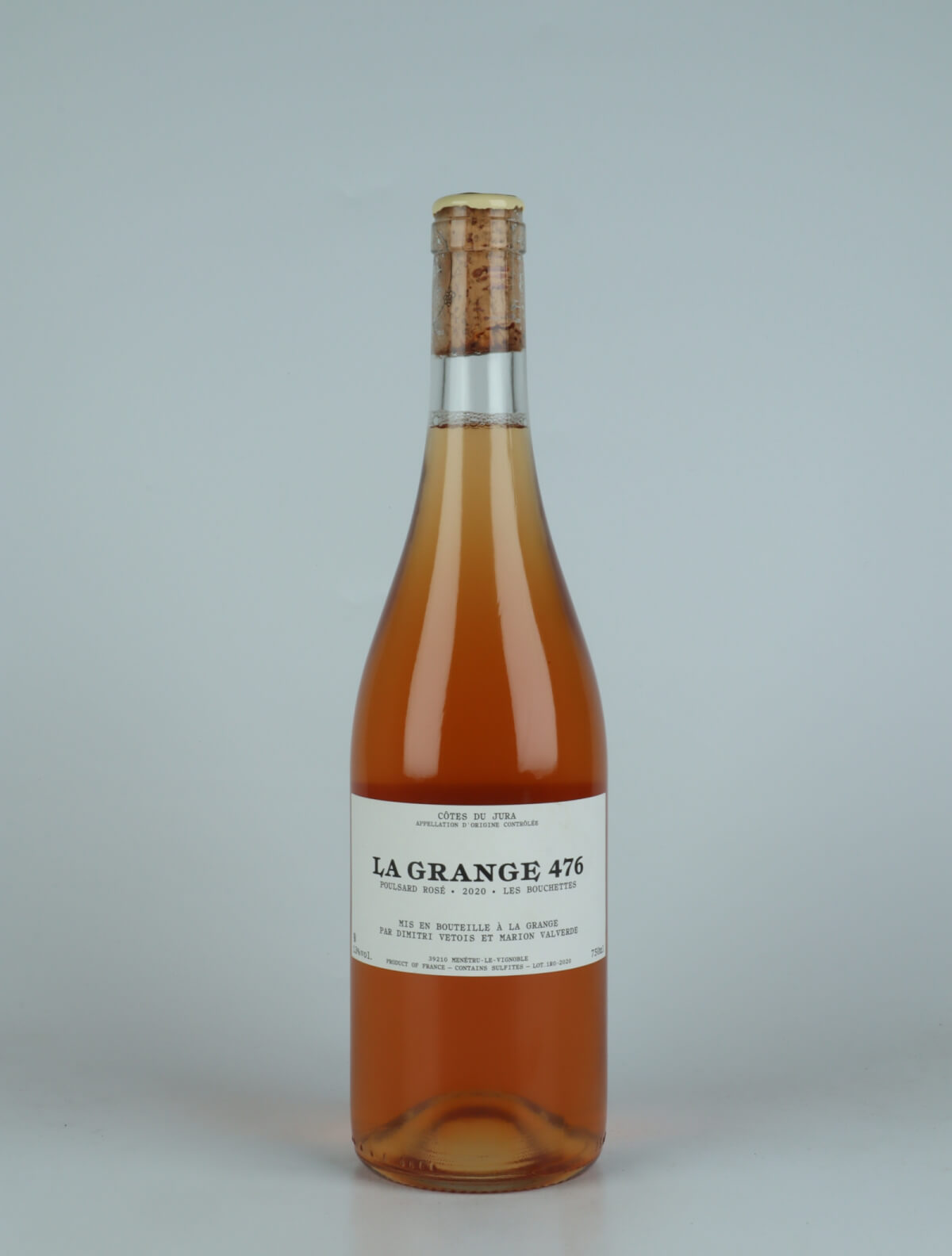 A bottle 2020 Poulsard Rosé - Les Bouchettes Rosé from La Grange 476, Jura in France
