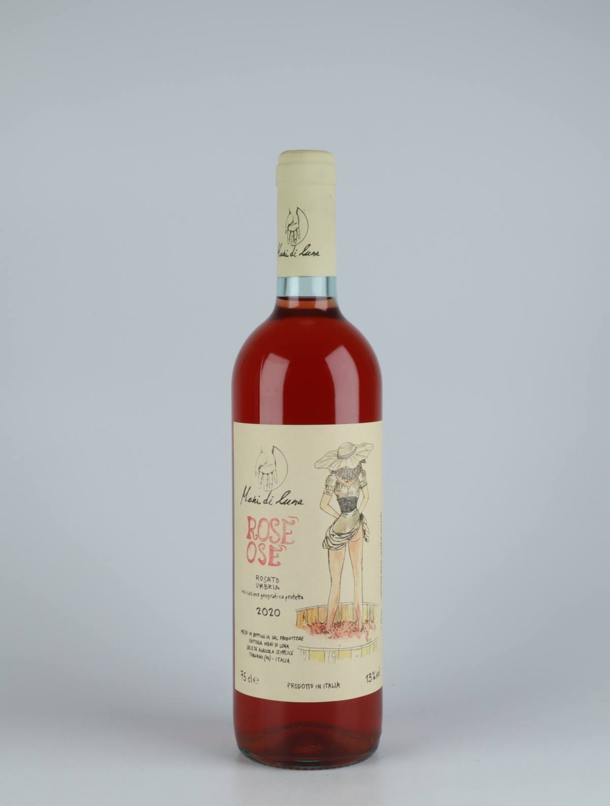A bottle 2020 Rosè Osè Rosé from Mani di Luna, Umbria in Italy