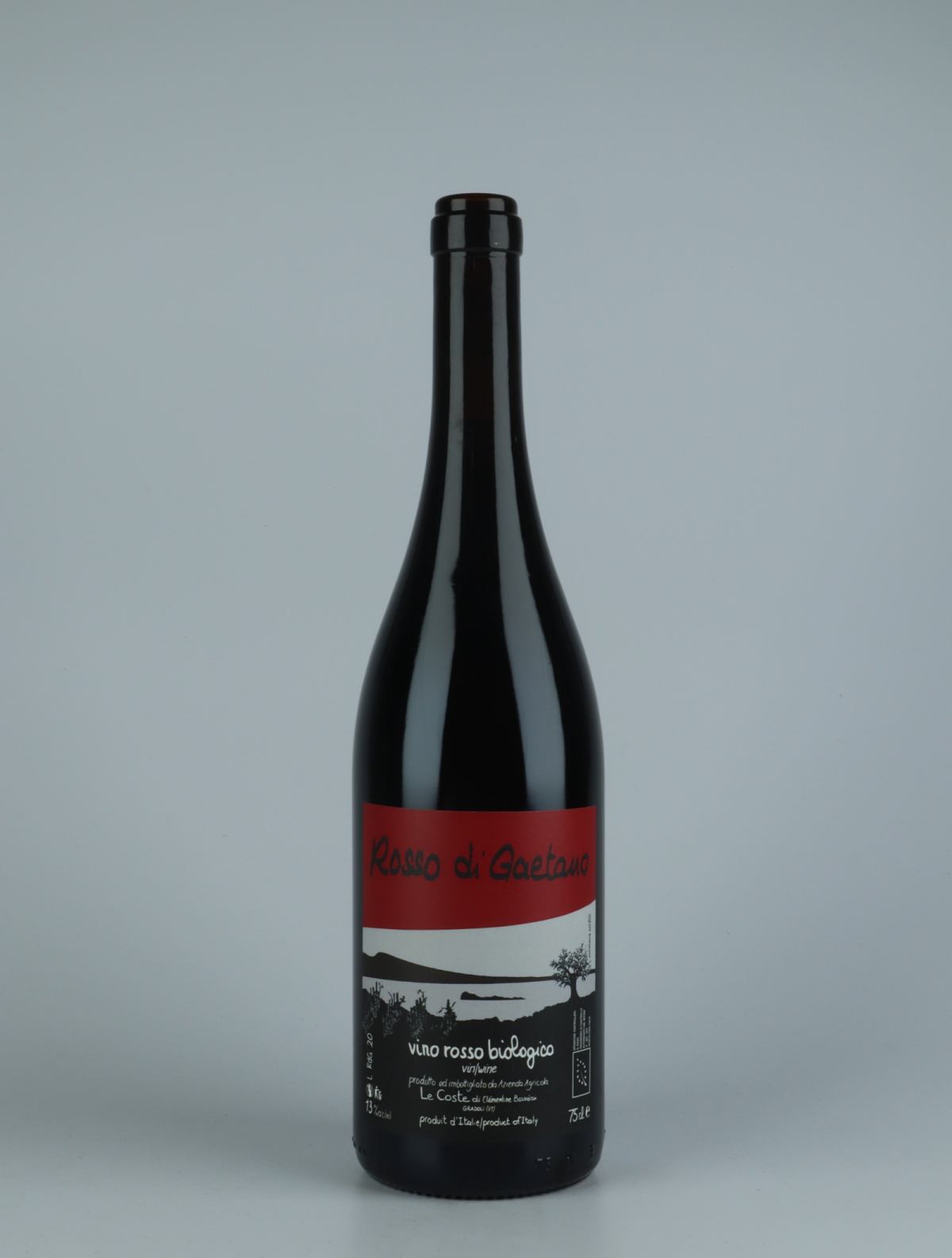 A bottle 2020 Rosso di Gaetano Red wine from Le Coste, Lazio in Italy