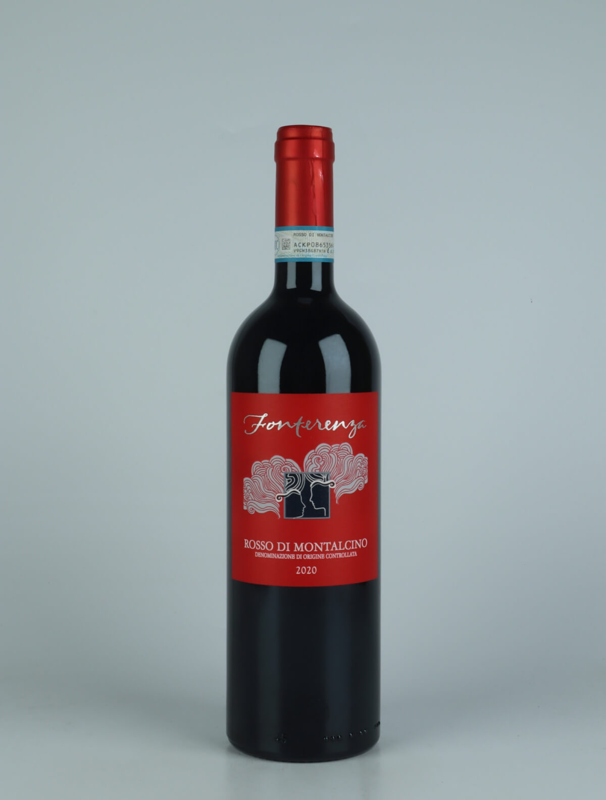 En flaske 2020 Rosso di Montalcino Rødvin fra Fonterenza, Toscana i Italien