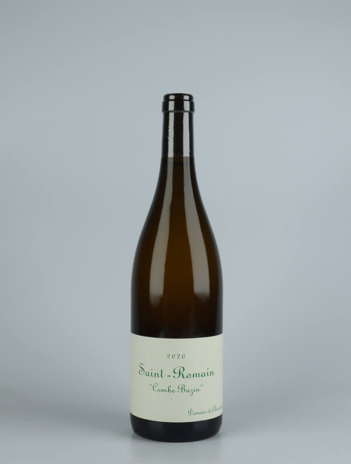 En flaske 2020 Saint Romain Blanc - Combe Bazin Hvidvin fra Domaine de Chassorney, Bourgogne i Frankrig
