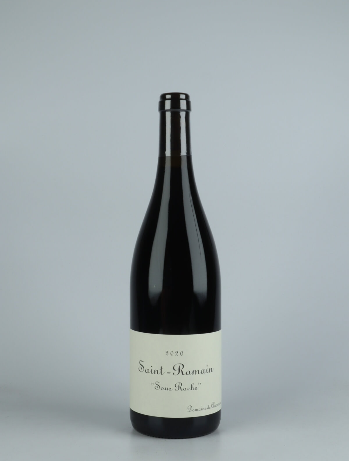 A bottle 2020 Saint Romain Rouge - Sous Roche Red wine from Domaine de Chassorney, Burgundy in France
