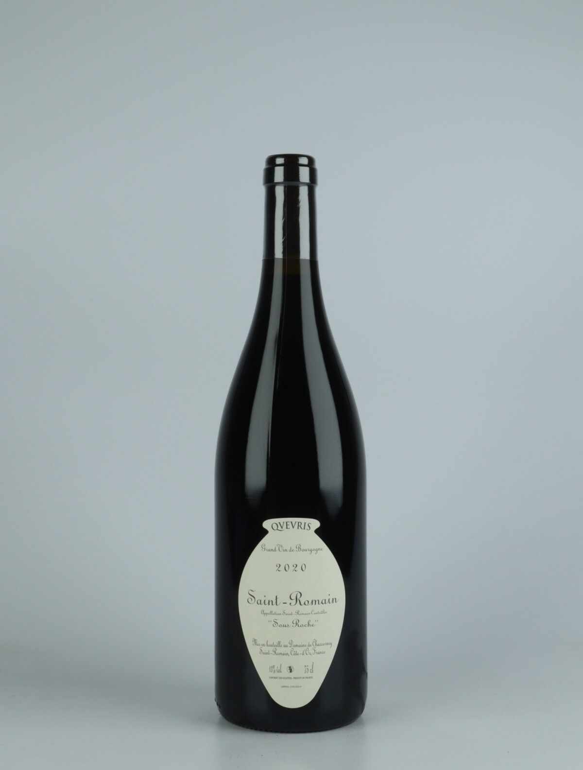 En flaske 2020 Saint Romain Rouge - Sous Roche - Qvevris Rødvin fra Domaine de Chassorney, Bourgogne i Frankrig