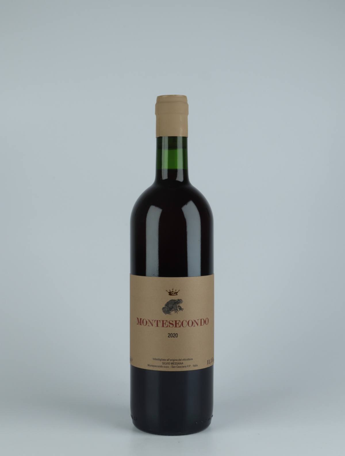 A bottle 2020 Sangiovese Red wine from Montesecondo, Tuscany in Italy