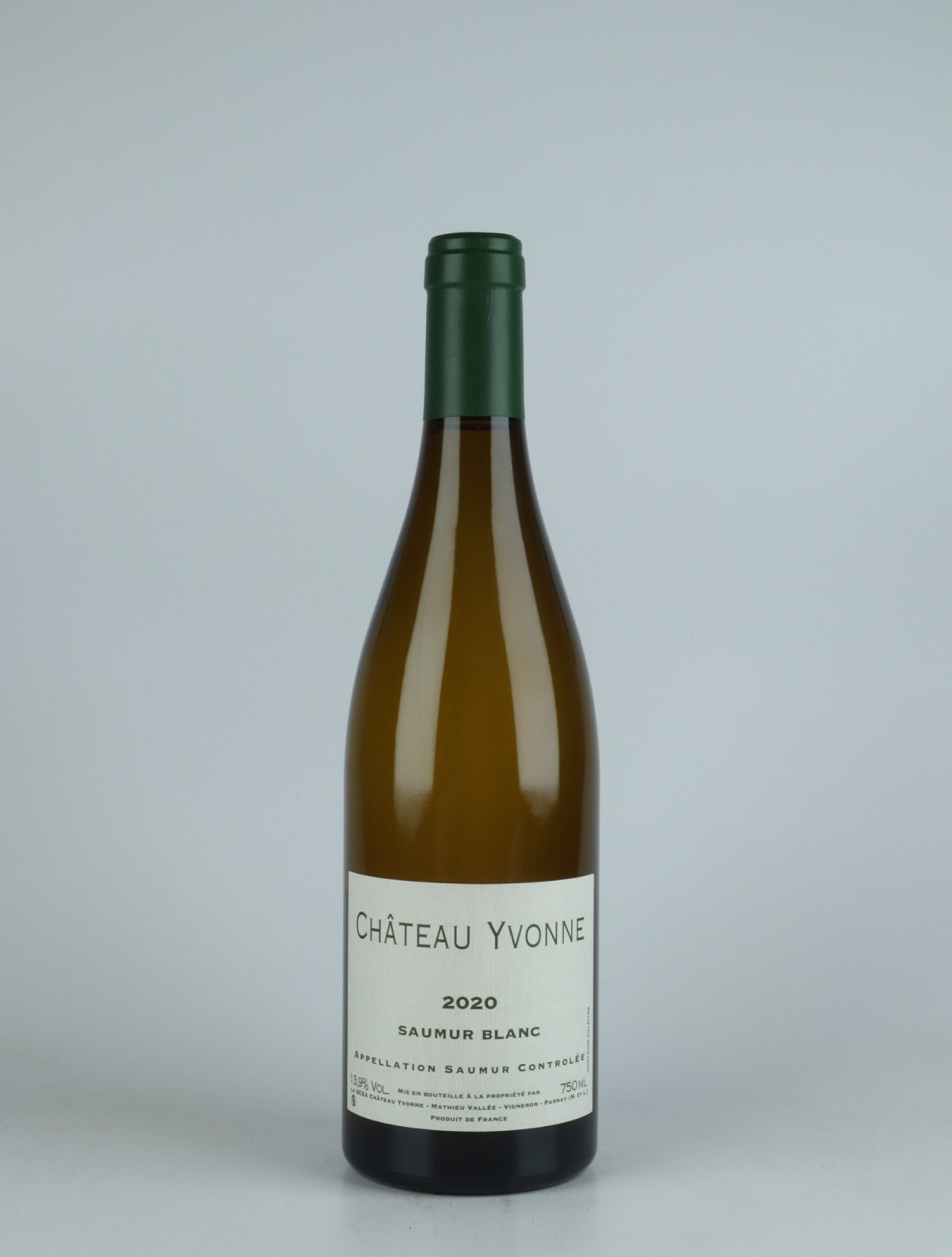 A bottle 2020 Saumur Blanc White wine from Château Yvonne, Loire in France