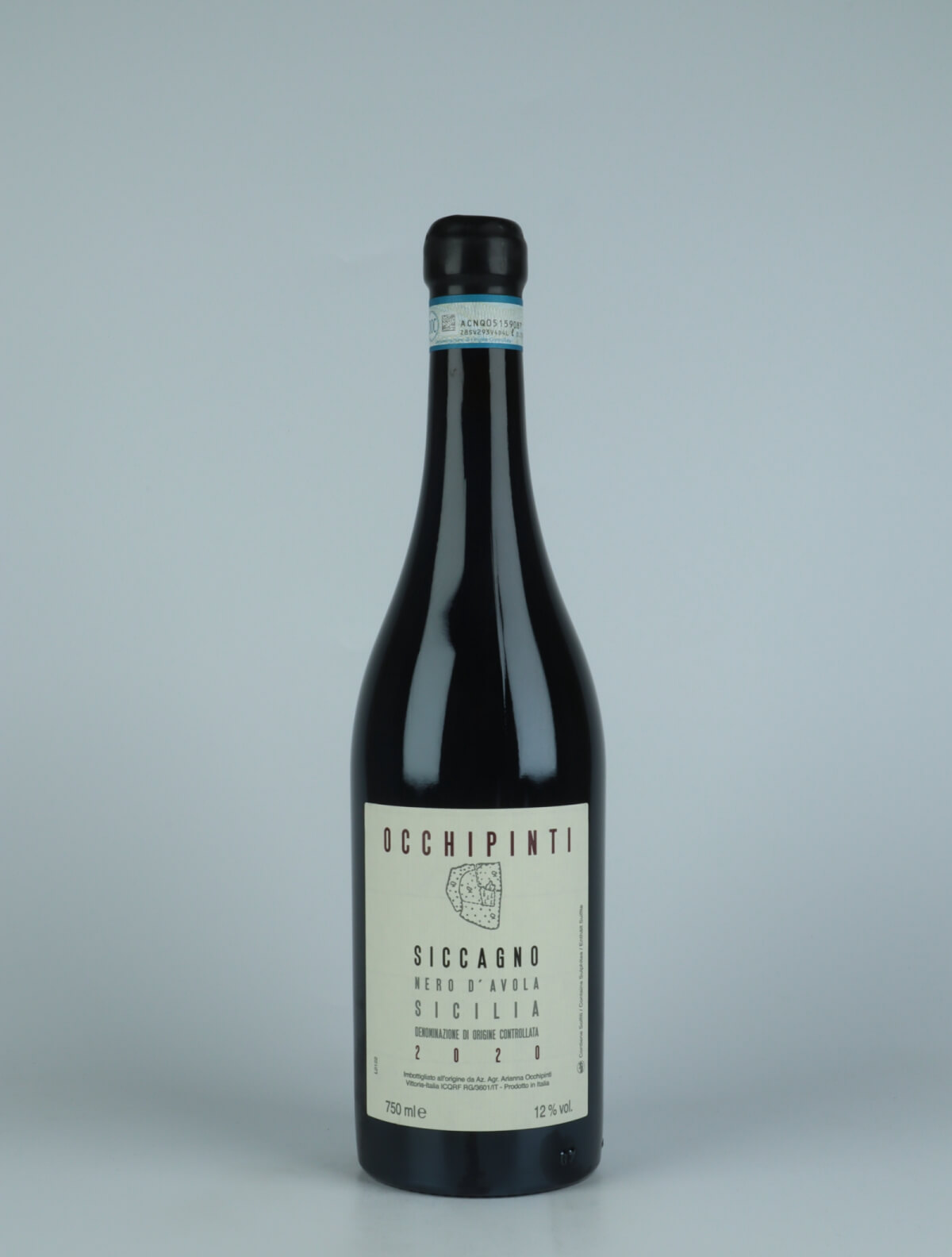 En flaske 2020 Siccagno Rødvin fra Arianna Occhipinti, Sicilien i Italien