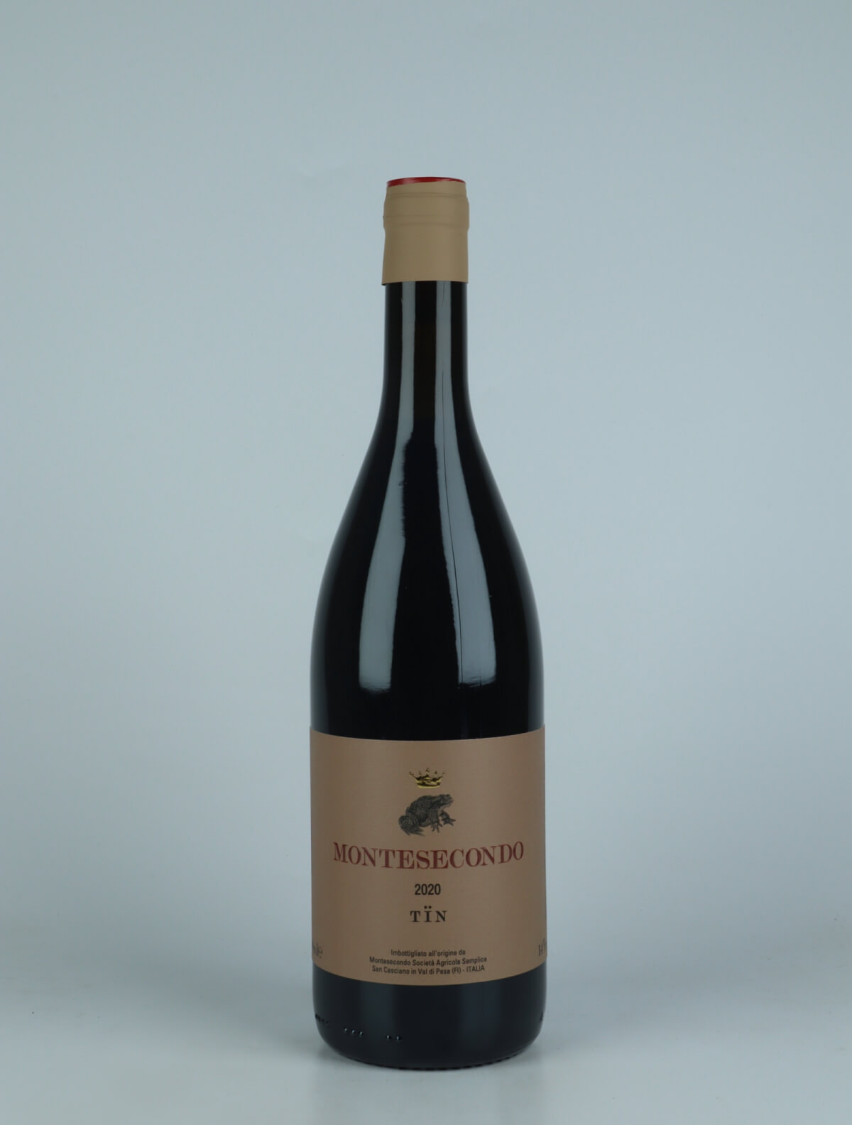 A bottle 2020 Tïn - Sangiovese Red wine from Montesecondo, Tuscany in Italy