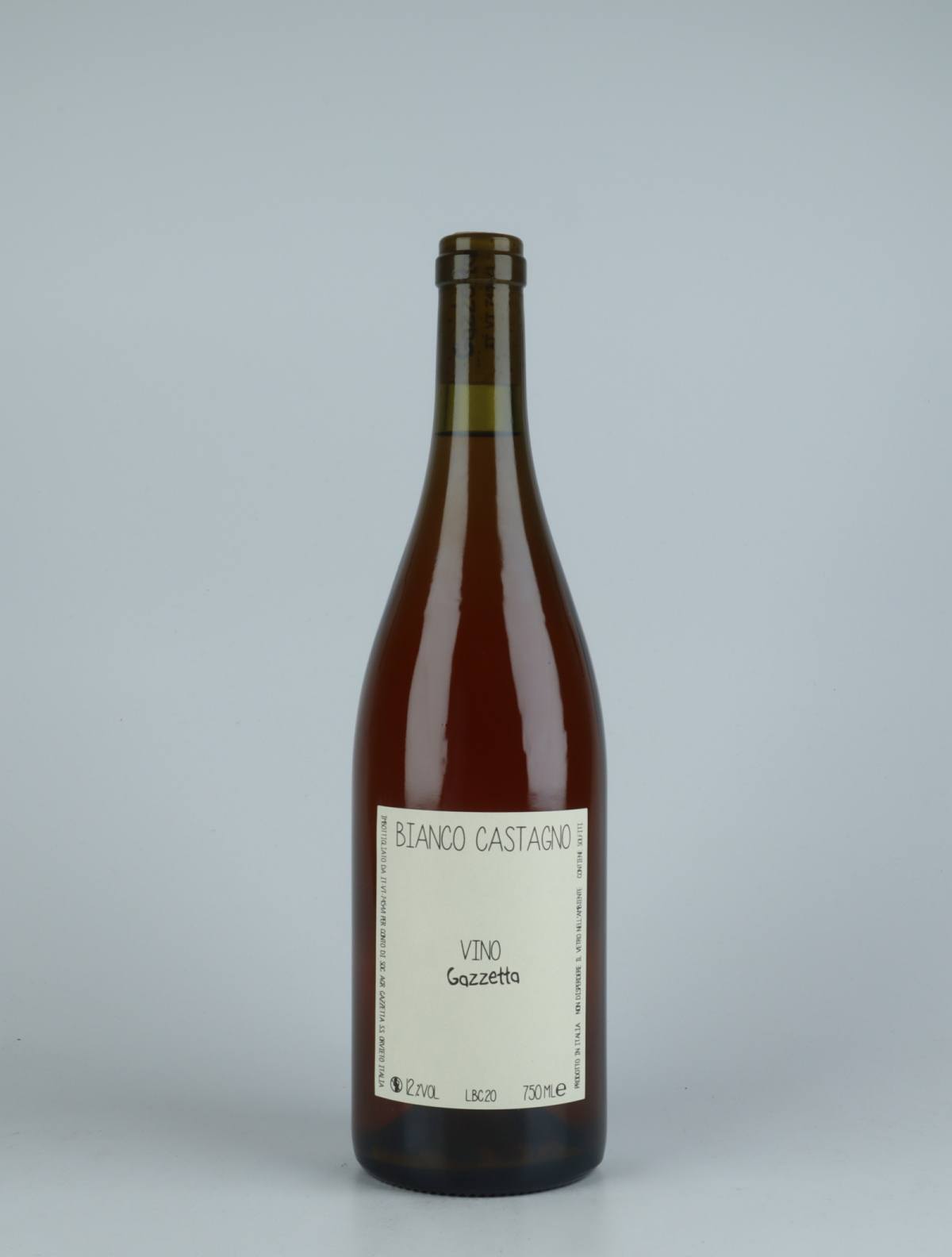 A bottle 2020 Vino Bianco Castagno Orange wine from Gazzetta, Lazio in Italy