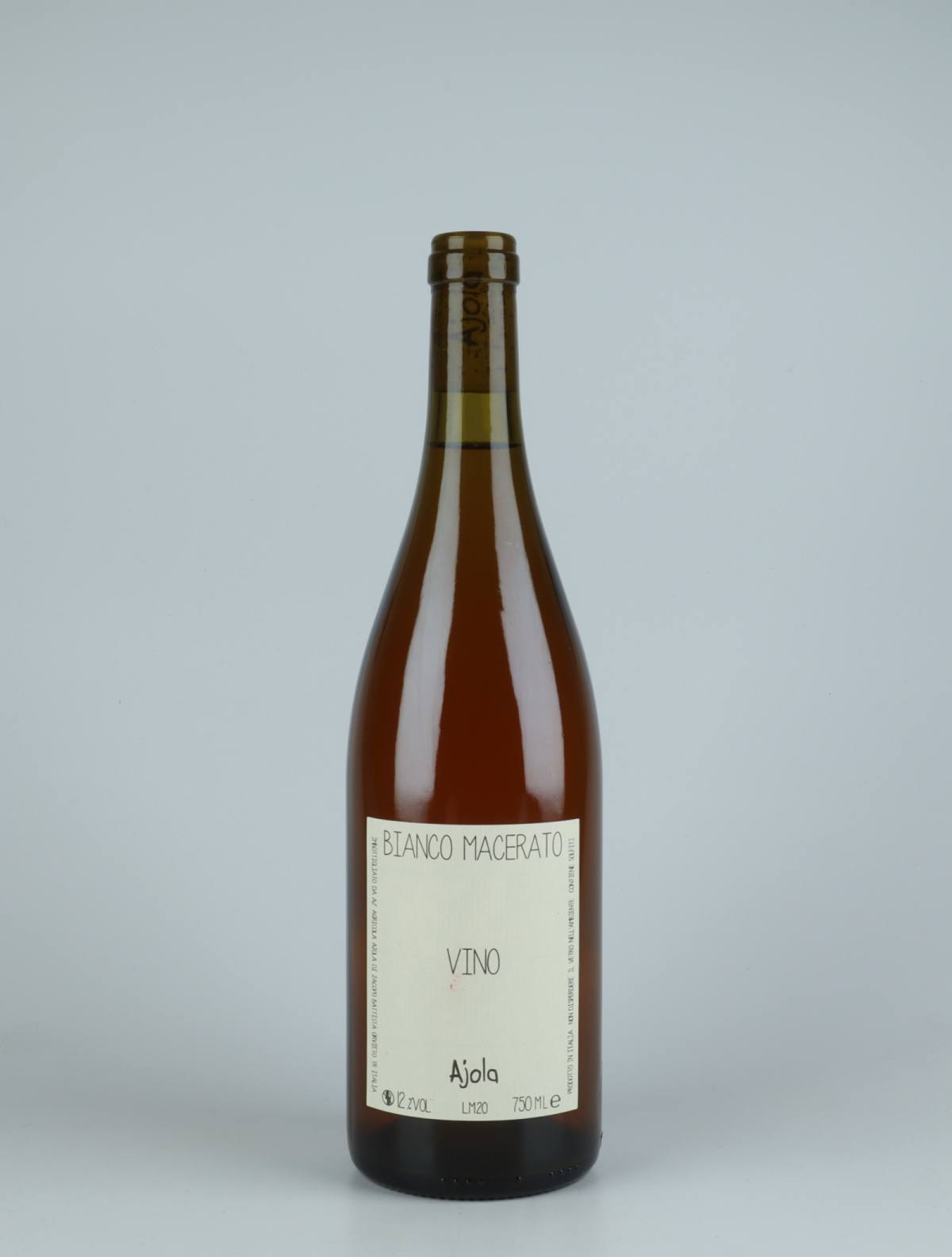 A bottle 2020 Vino Bianco Macerato Orange wine from Ajola, Umbria in Italy