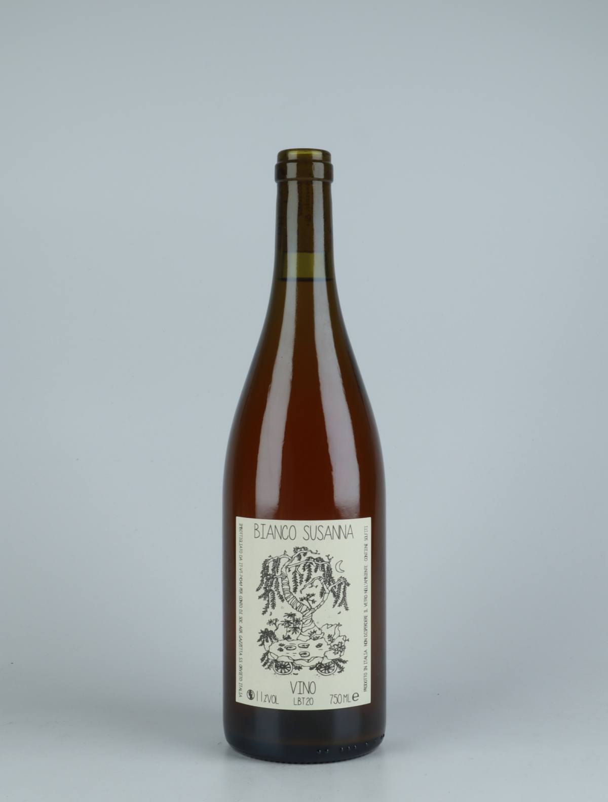 A bottle 2020 Vino Bianco Susanna White wine from Gazzetta, Lazio in Italy