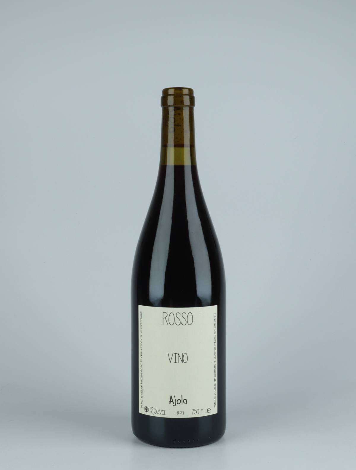A bottle 2020 Vino Rosso Red wine from Ajola, Umbria in Italy
