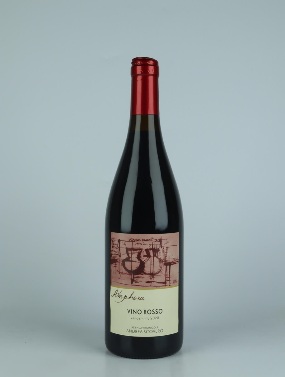 A bottle 2020 Vino Rosso - Amphora Red wine from Andrea Scovero, Piedmont in Italy
