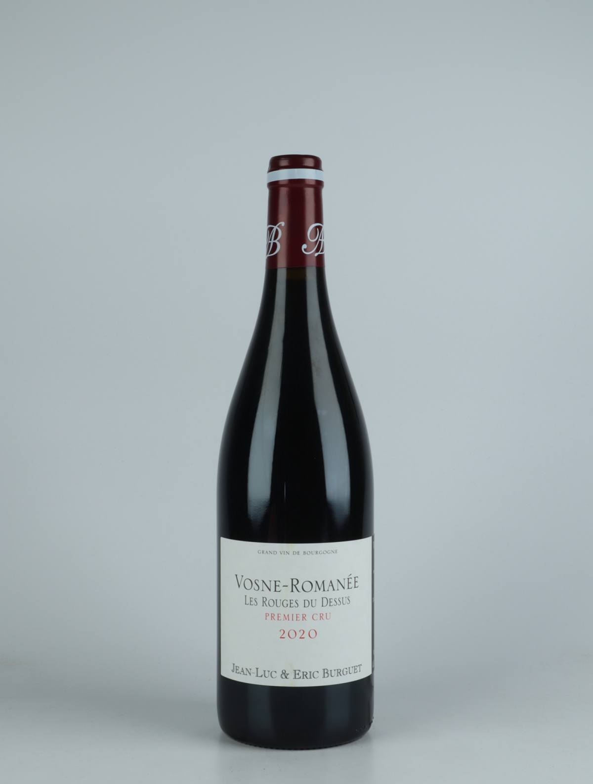 A bottle 2020 Vosne-Romanée 1. Cru - Les Rouges du Dessus Red wine from Jean-Luc & Eric Burguet, Burgundy in France