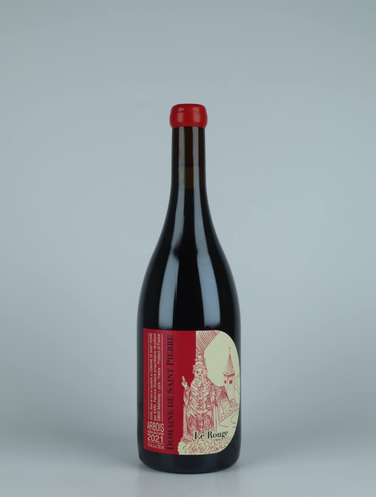 A bottle 2021 Arbois Rouge - Le Rouge Vin Red wine from Domaine de Saint Pierre, Jura in France