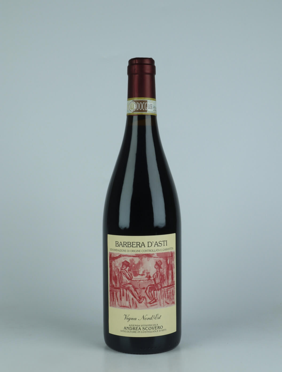 A bottle 2021 Barbera d'Asti - Vigna Nord-Est Red wine from Andrea Scovero, Piedmont in Italy