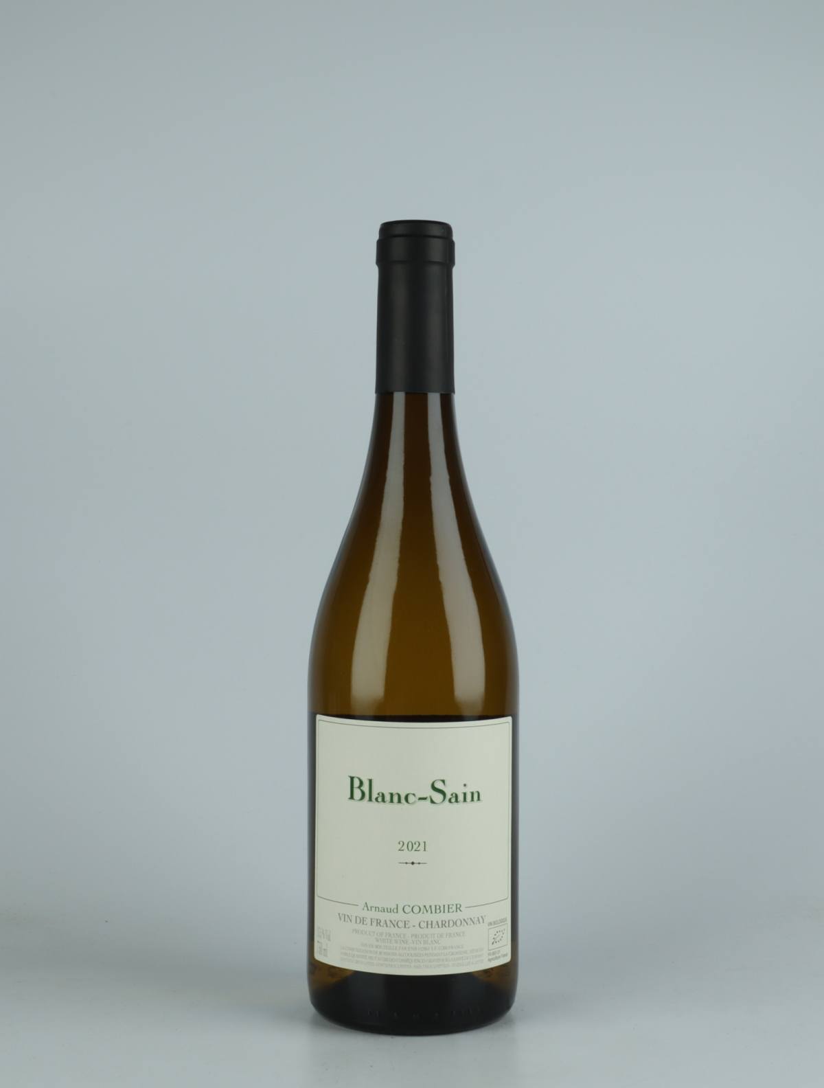 A bottle 2021 Blanc-Sain White wine from Arnaud Combier, Beaujolais in France