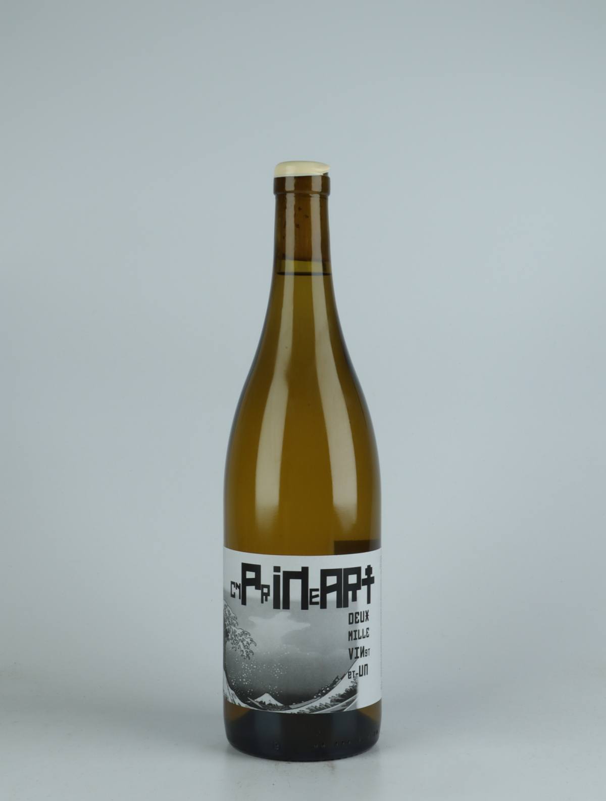 A bottle 2021 Bourgogne Blanc Côte Chalonnaise - Cyprineart White wine from Benoit Delorme, Burgundy in France