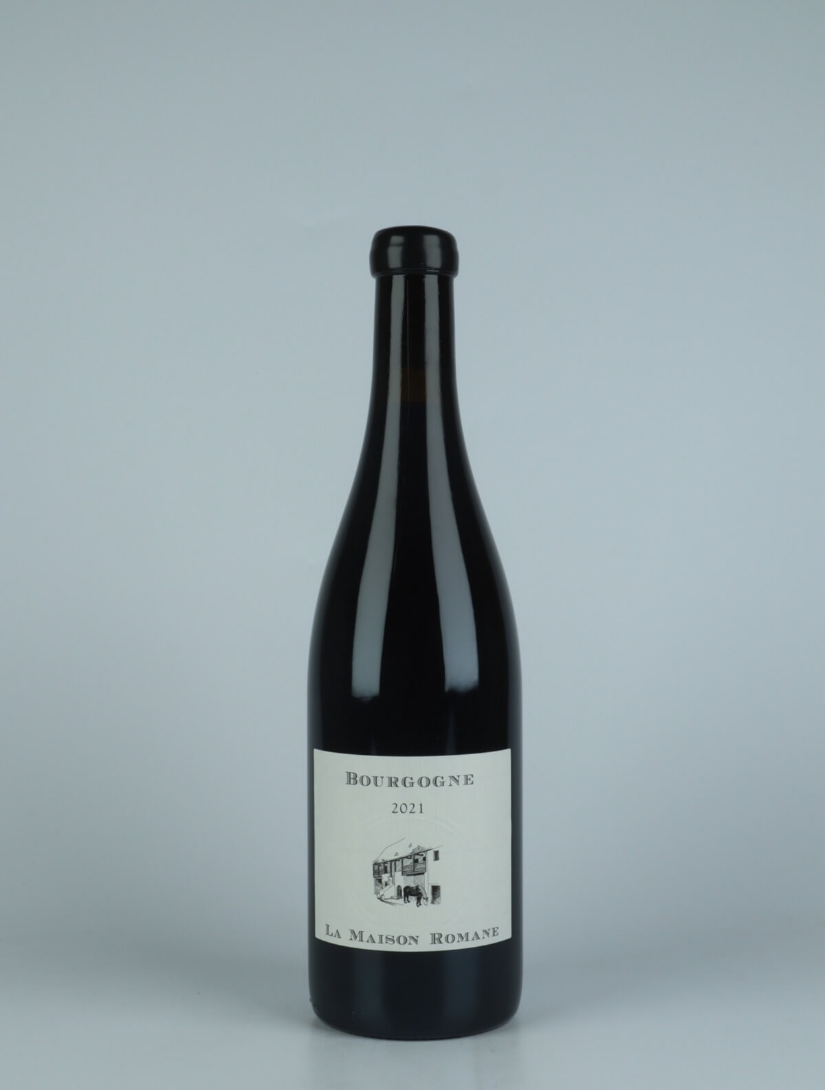 A bottle 2021 Bourgogne Rouge Red wine from La Maison Romane, Burgundy in France