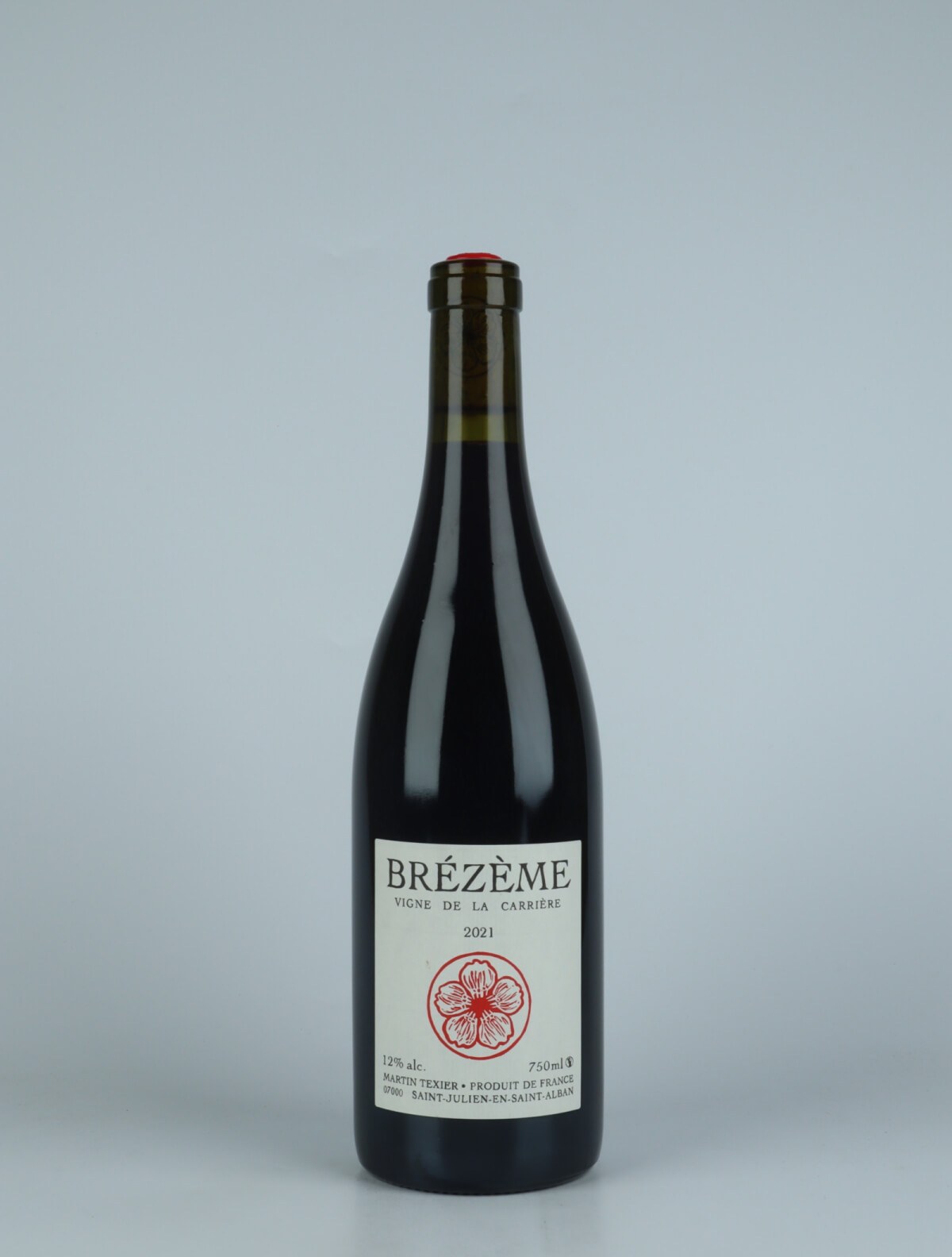 A bottle 2021 Brézème - Vigne de la Carrière Red wine from Martin Texier, Rhône in France