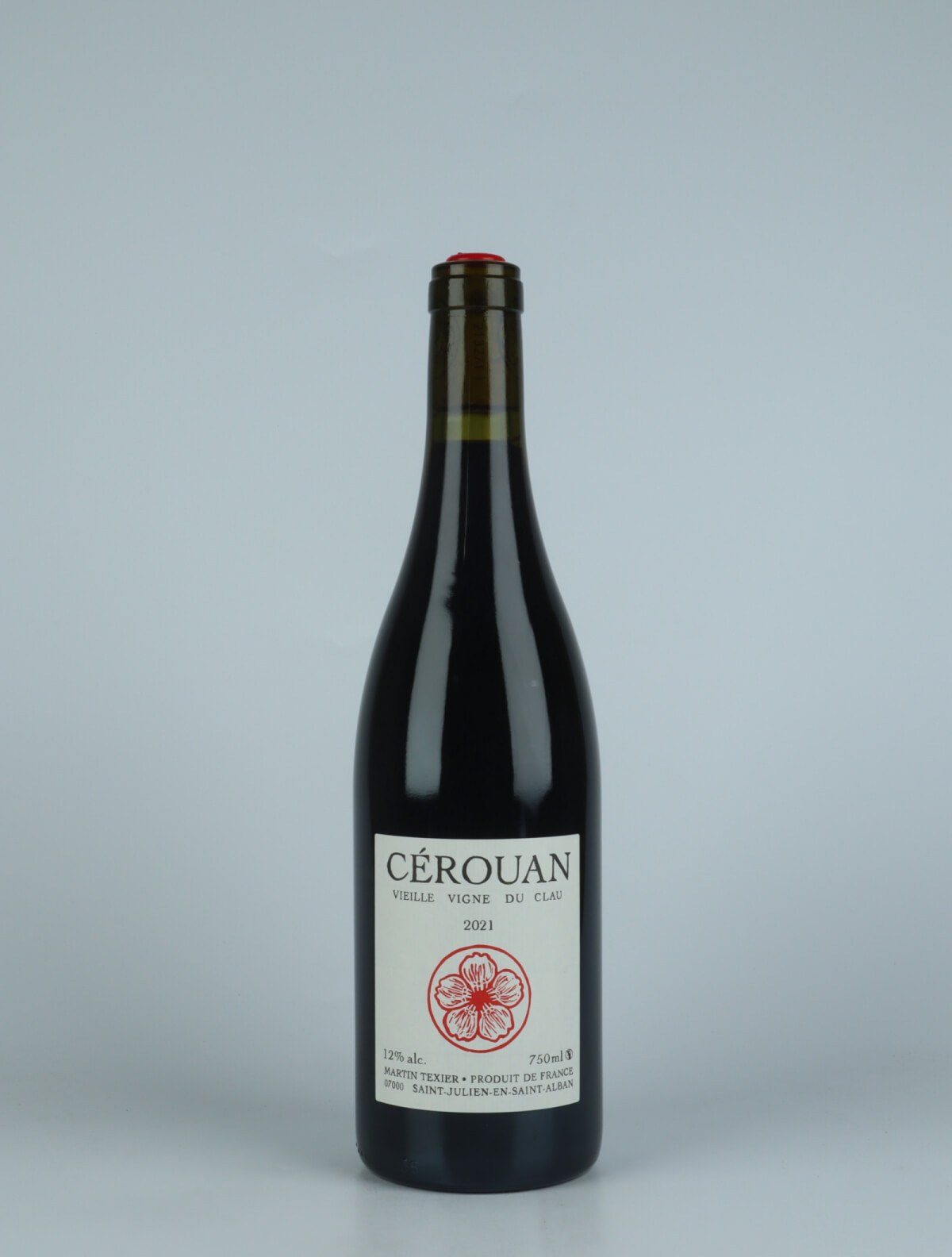 En flaske 2021 Cérouan Rødvin fra Martin Texier, Rhône i Frankrig