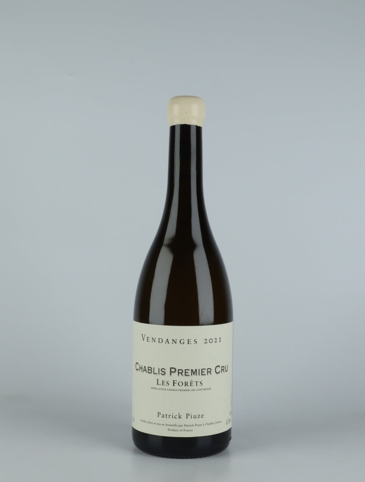 A bottle 2021 Chablis 1. Cru - Les Forêts White wine from Patrick Piuze, Burgundy in France