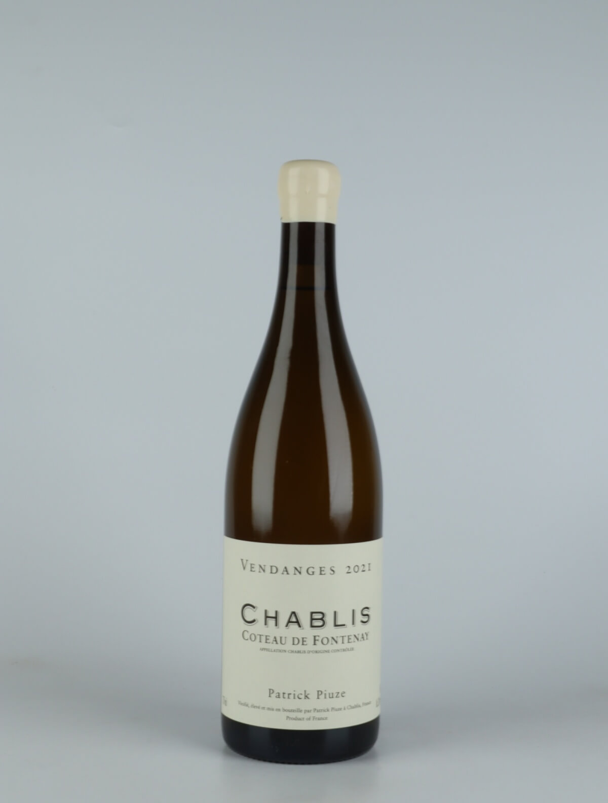 A bottle 2021 Chablis - Coteau de Fontenay White wine from Patrick Piuze, Burgundy in France