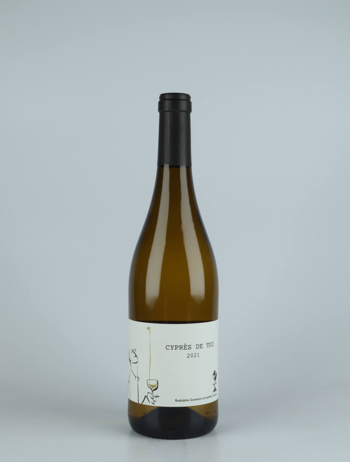 A bottle 2021 Cypres de Toi Blanc White wine from Fond Cyprès, Languedoc in France