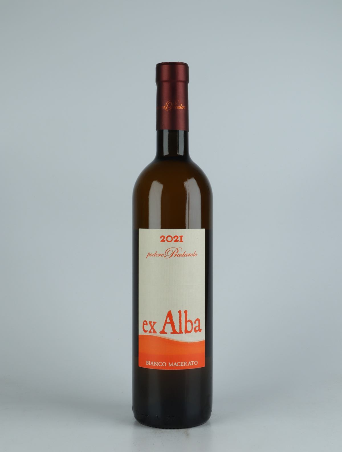 En flaske 2021 Ex Alba Orange vin fra Podere Pradarolo, Emilia-Romagna i Italien