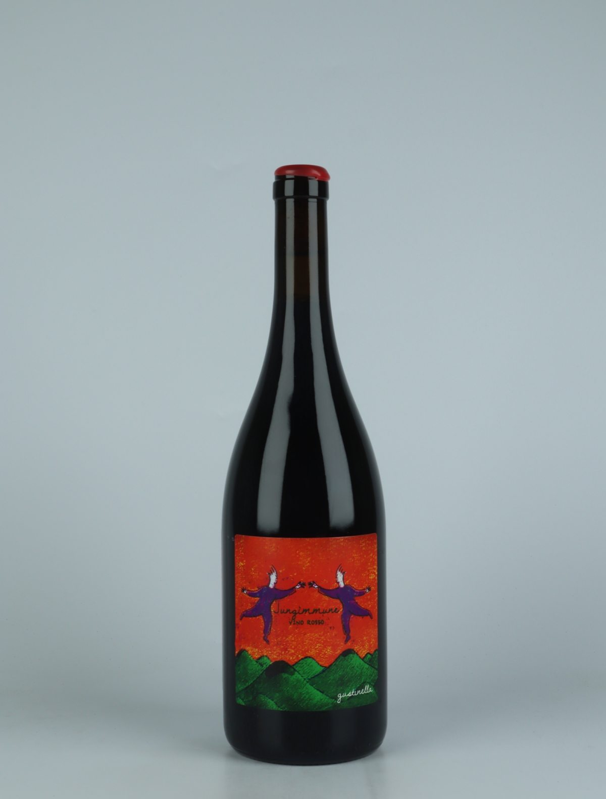 A bottle 2021 Jungimmune Rosso Red wine from Gustinella, Sicily in Italy