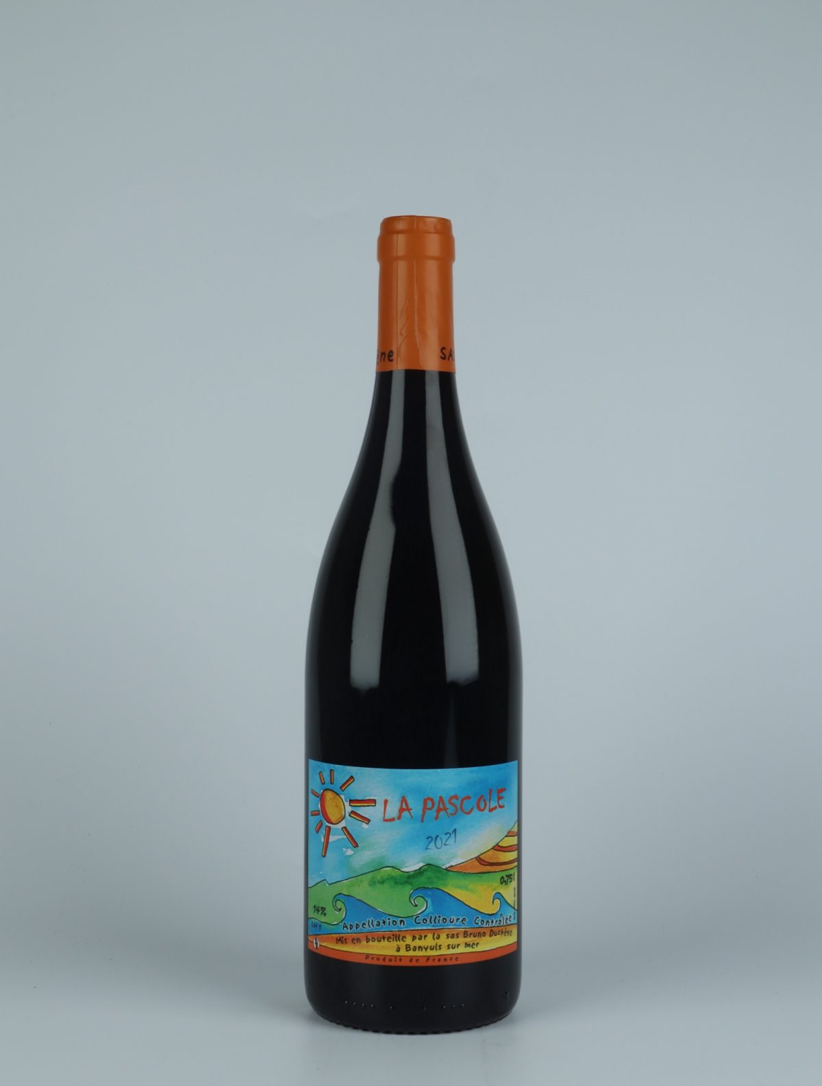 A bottle 2021 La Pascole Red wine from Bruno Duchêne, Rousillon in France