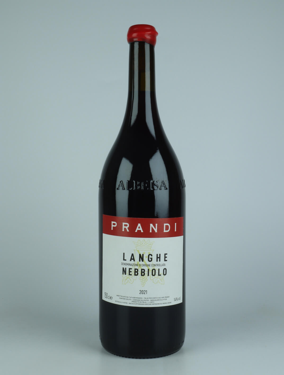A bottle 2021 Langhe Nebbiolo - Magnum Red wine from Cristina Prandi, Piedmont in Italy