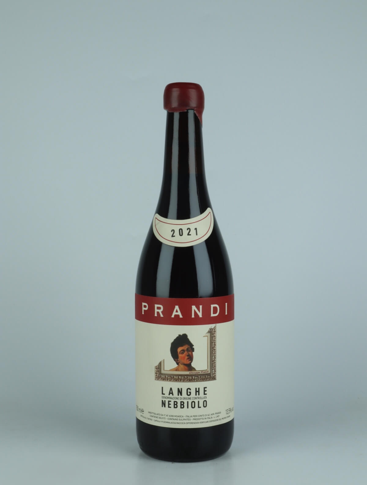 A bottle 2021 Langhe Nebbiolo - Giuseppe Prandi Red wine from Cristina Prandi, Piedmont in Italy