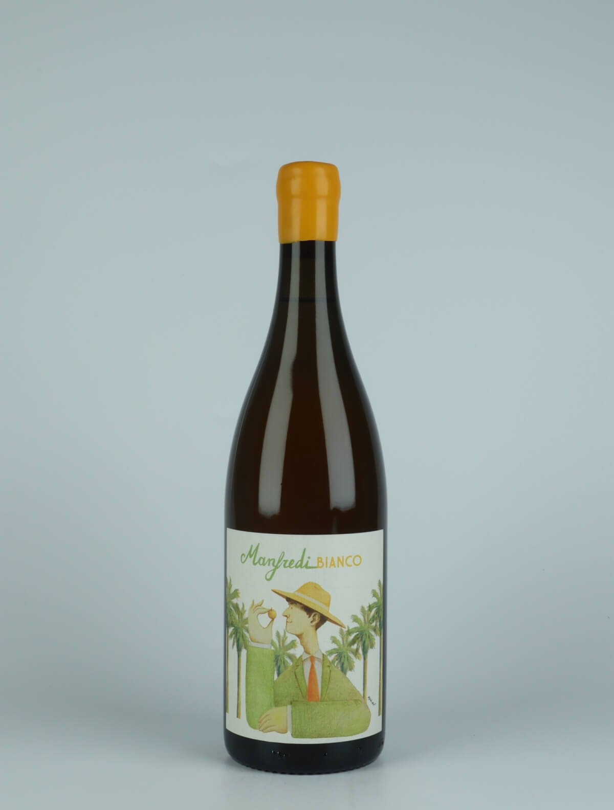 A bottle 2021 Manfredi Bianco White wine from Manfredi Franco, Sicily in Italy