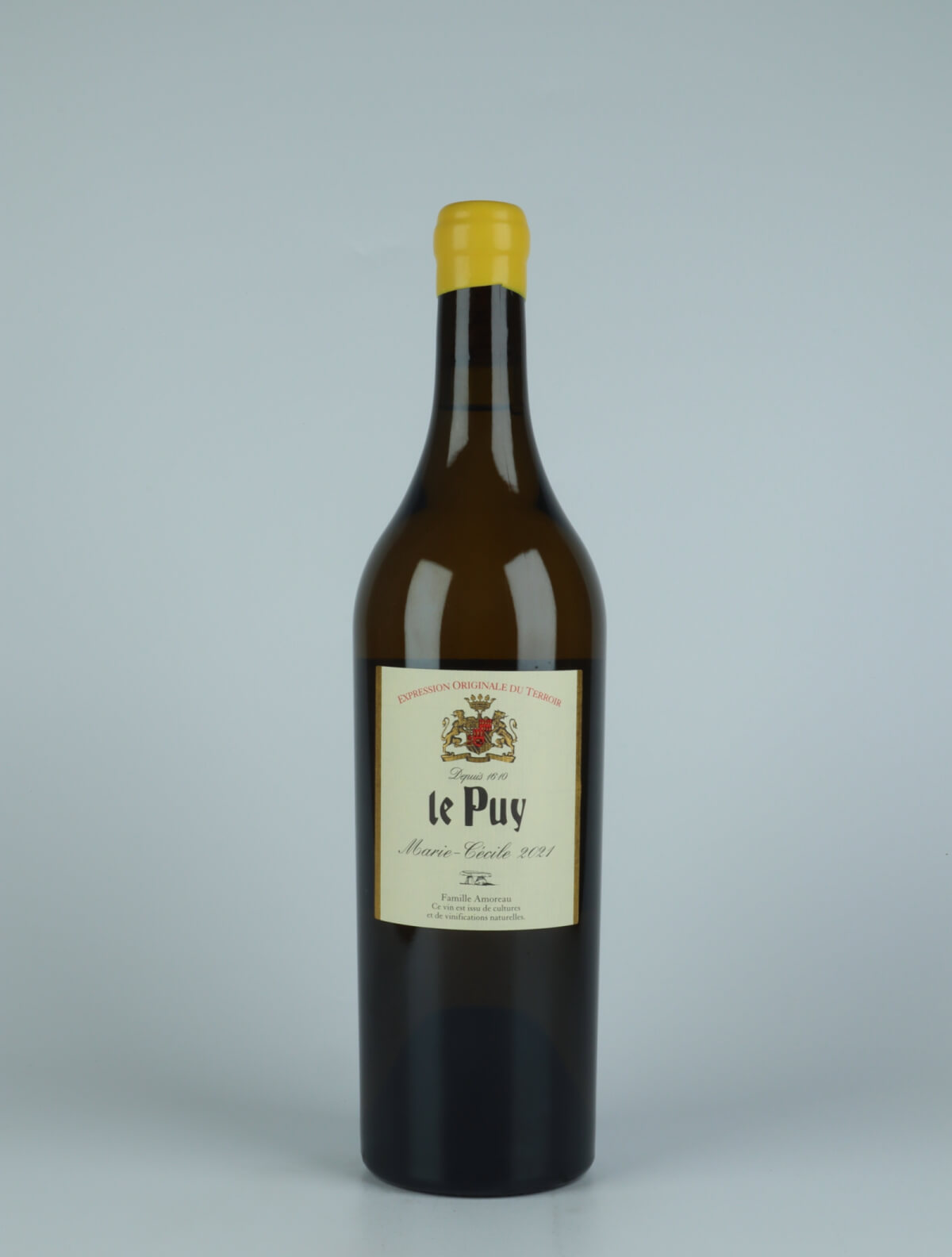 A bottle 2021 Marie-Cécile White wine from Château le Puy, Bordeaux in France
