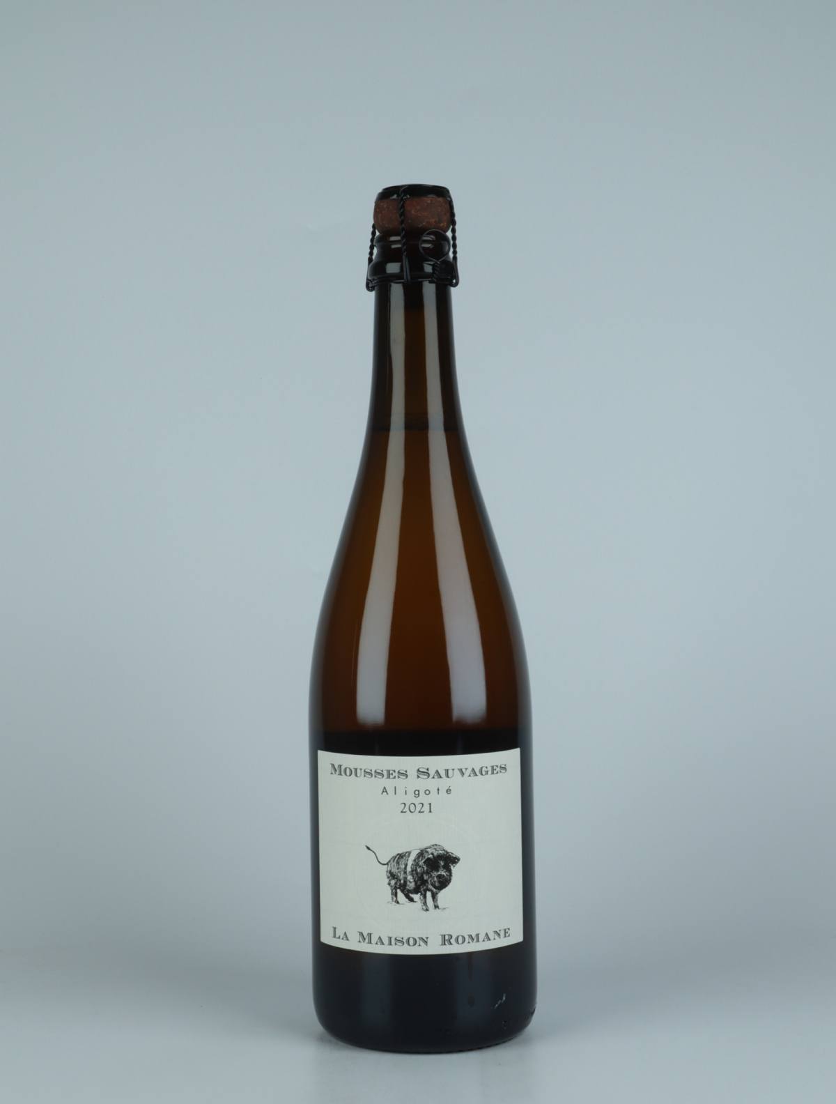 A bottle 2021 Mousses Sauvages Aligoté Beer from La Maison Romane, Burgundy in France