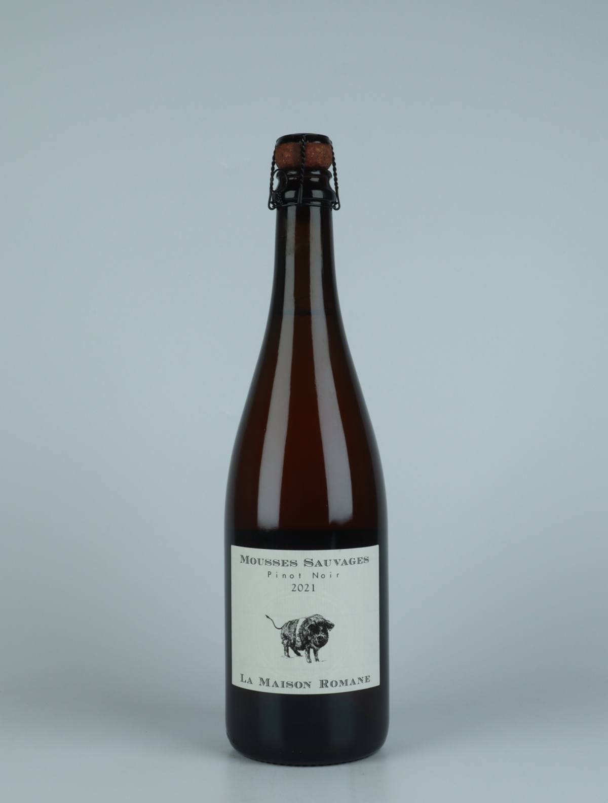 A bottle 2021 Mousses Sauvages Pinot Noir Beer from La Maison Romane, Burgundy in France