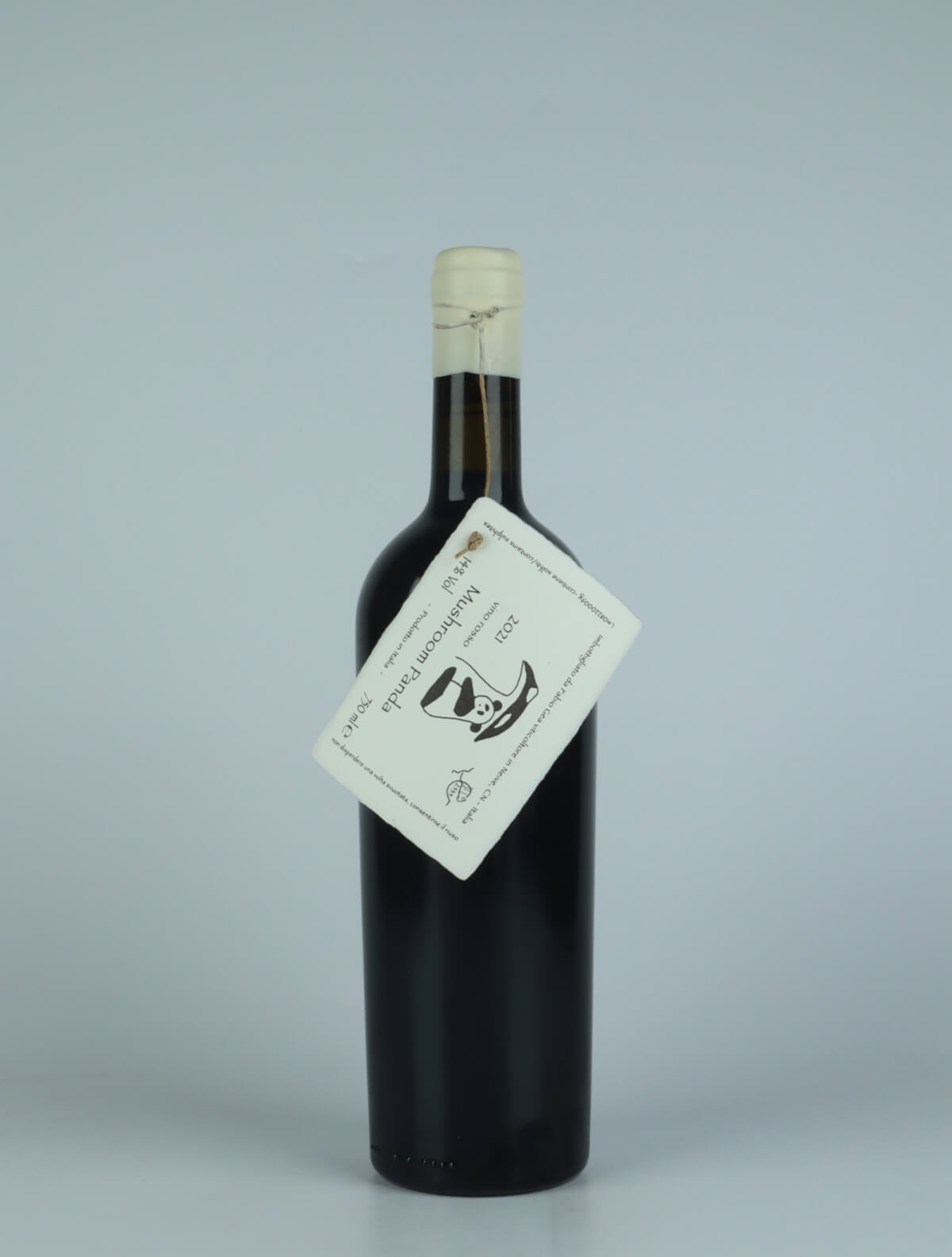 A bottle 2021 Mushroom Panda Red wine from Fabio Gea, Piedmont in Italy