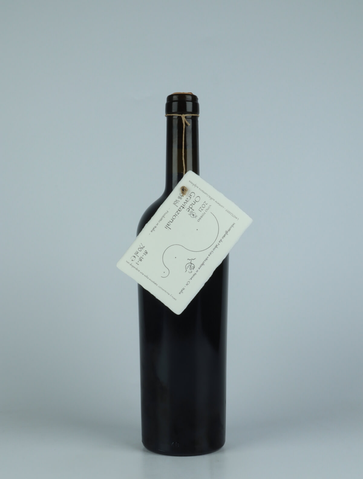 A bottle 2021 Onde Gravitazionali 81-18-1 Red wine from Fabio Gea, Piedmont in Italy