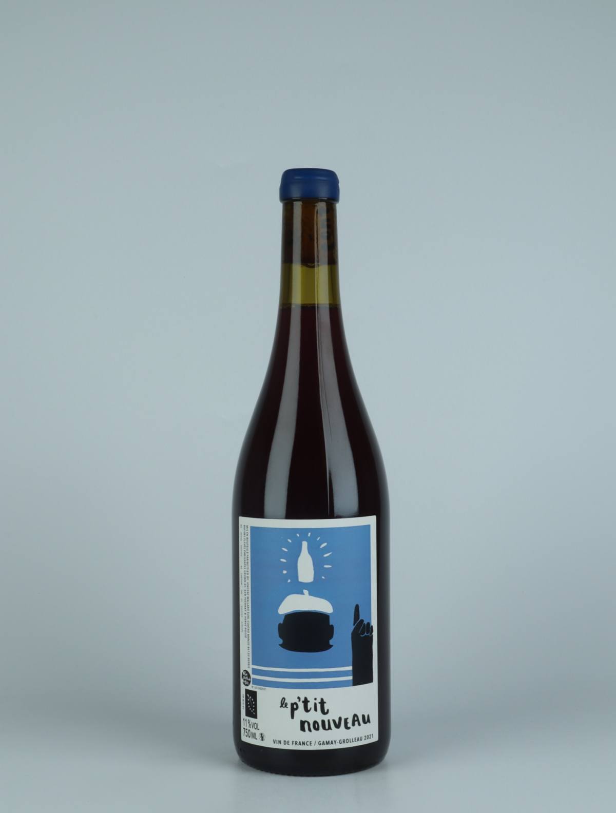 En flaske 2021 Petit Nouveau Gamay/Grolleau Rødvin fra Vincent Wallard, Loire i Frankrig
