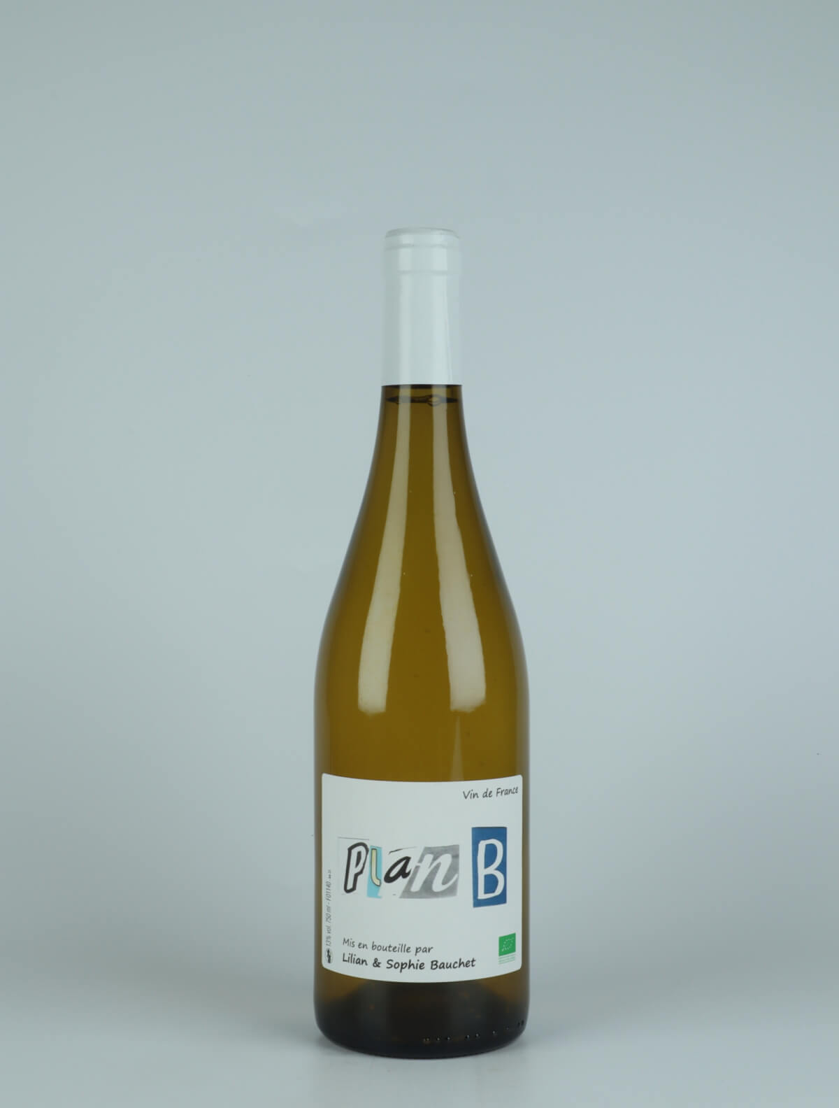 A bottle 2021 Plan B White wine from Lilian et Sophie Bauchet, Beaujolais in France