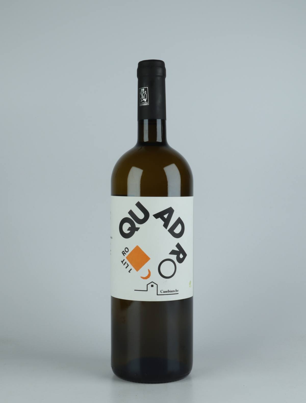A bottle  Quadro Litro Bianco White wine from Casebianche, Campania in Italy