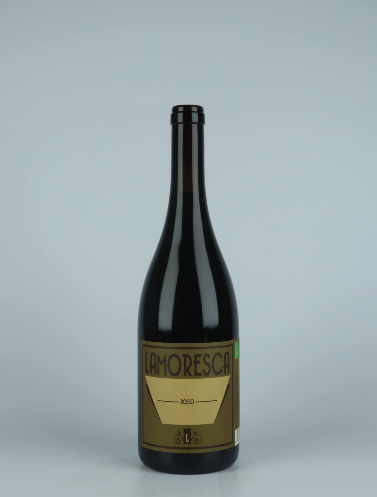 A bottle 2021 Rosso Red wine from Lamoresca, Sicily in Italy