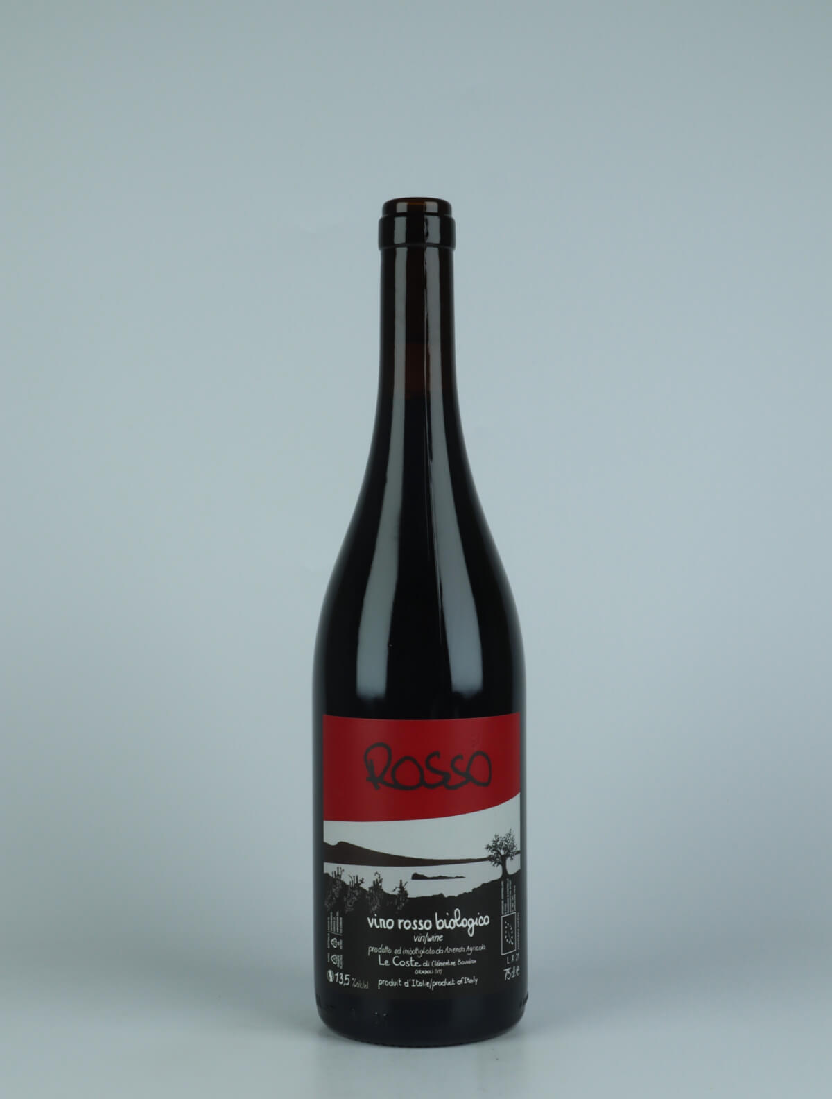A bottle 2021 Rosso Red wine from Le Coste, Lazio in Italy