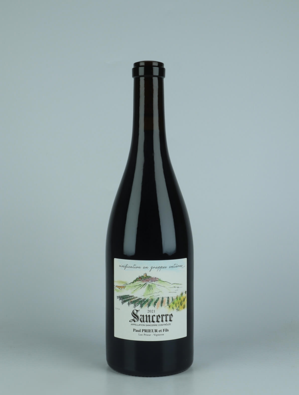 A bottle 2021 Sancerre Rouge - Vinification en Grappes Entières Red wine from Paul Prieur et Fils, Loire in France
