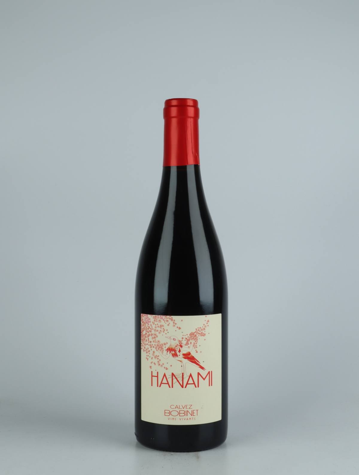 En flaske 2021 Saumur Rouge - Hanami Rødvin fra Domaine Bobinet, Loire i Frankrig