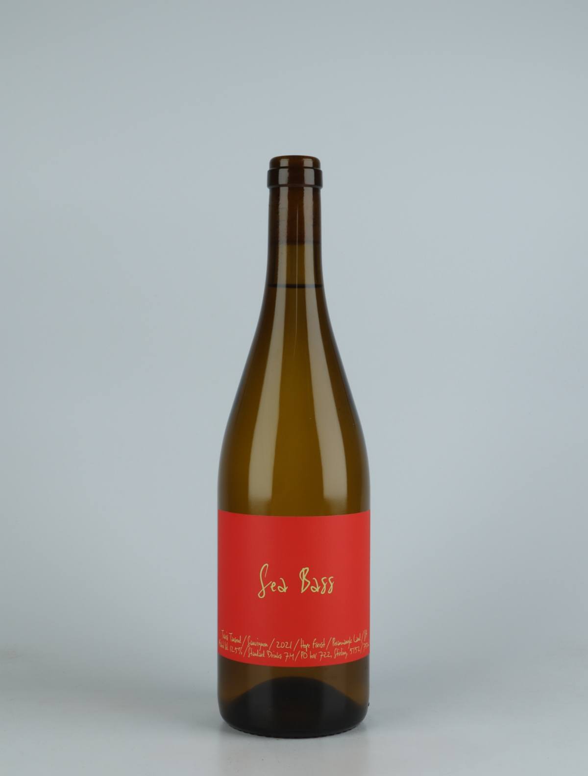En flaske 2021 Sea Bass Sauvignon Blanc Orange vin fra Travis Tausend, Adelaide Hills i Australien